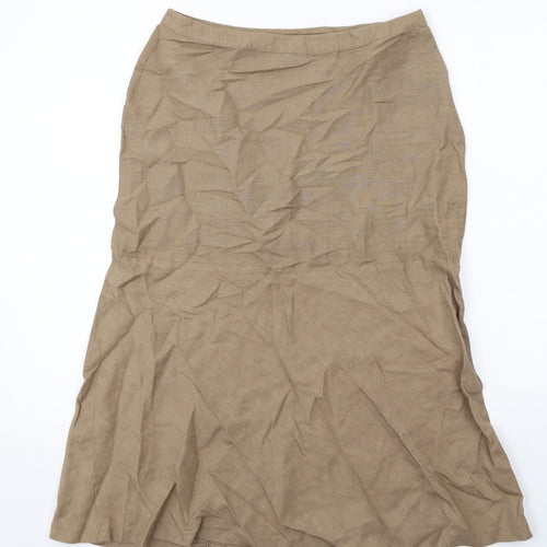 Off Shoot Womens Brown Hemp A-Line Skirt Size 12 Zip