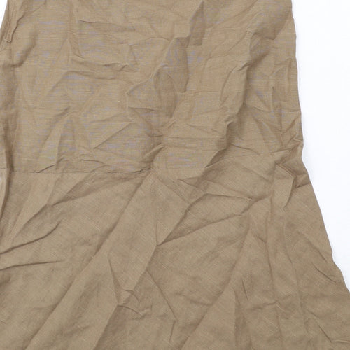 Off Shoot Womens Brown Hemp A-Line Skirt Size 12 Zip