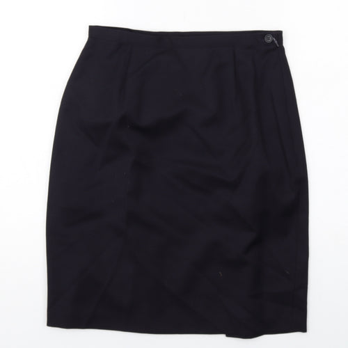 NEXT Womens Blue Wool Straight & Pencil Skirt Size 10 Zip
