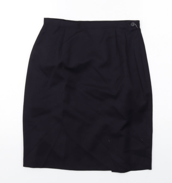 NEXT Womens Blue Wool Straight & Pencil Skirt Size 10 Zip