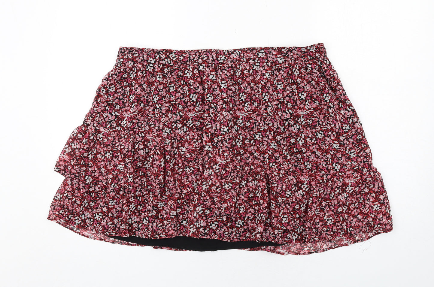 New Look Womens Pink Floral Polyester Skater Skirt Size 18