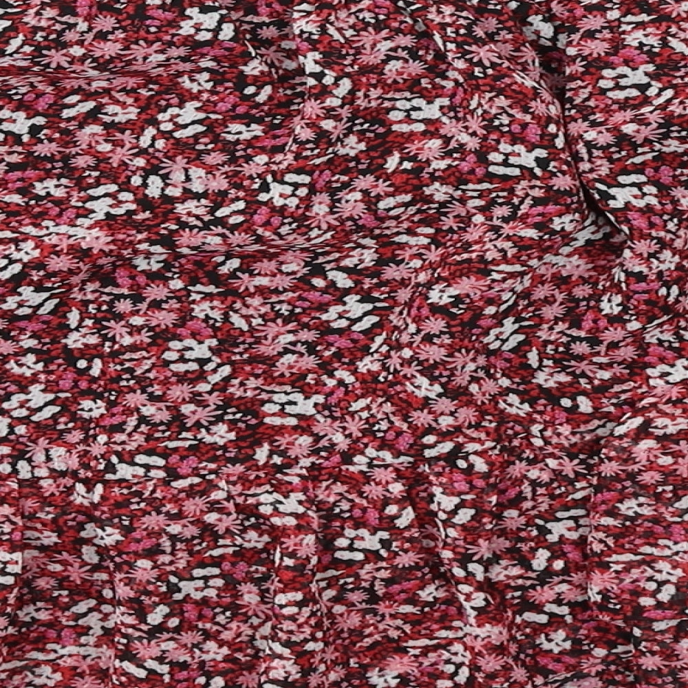 New Look Womens Pink Floral Polyester Skater Skirt Size 18