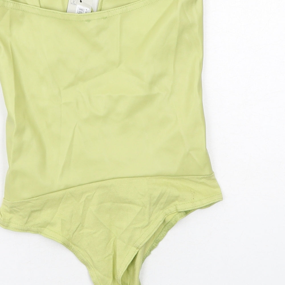 River Island Womens Green Polyester Bodysuit One-Piece Size 8 Snap