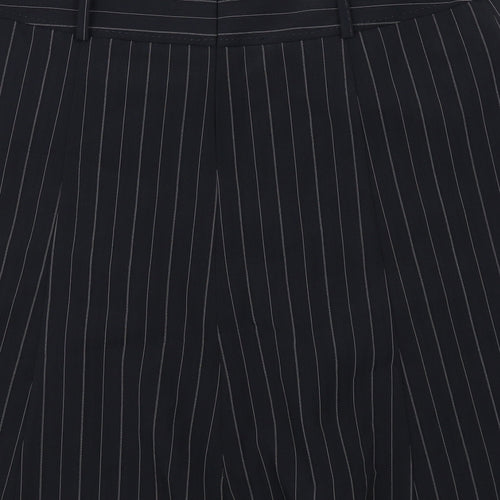 South Womens Blue Striped Polyester Swing Skirt Size 14 Zip