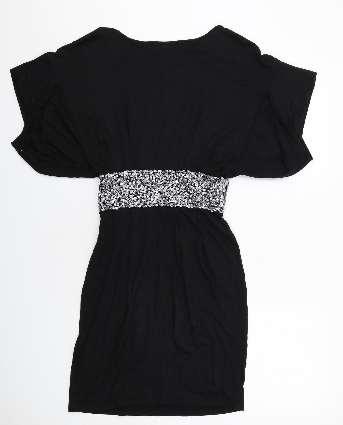 Paul Smith Womens Black Viscose A-Line Size M Round Neck Zip