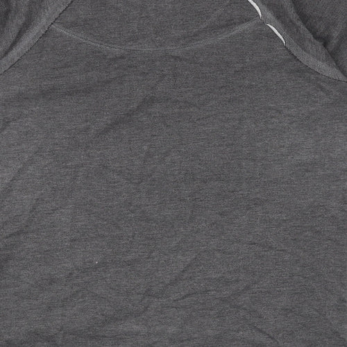 Smiley Womens Grey Cotton Basic T-Shirt Size M Boat Neck