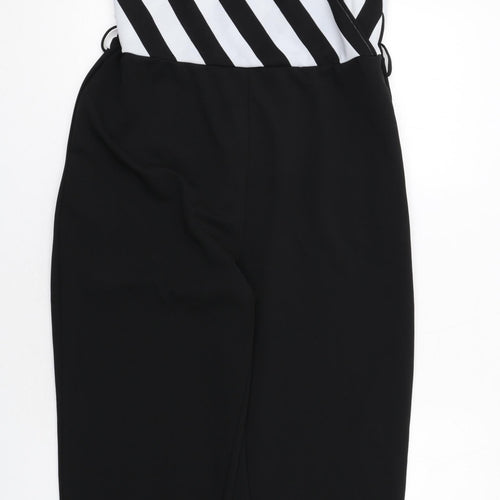 Girl in Mind Womens Black Polyester Jumpsuit One-Piece Size 16 Zip