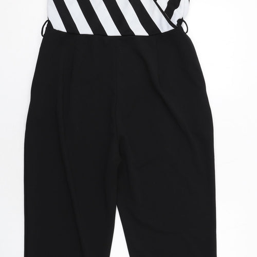 Girl in Mind Womens Black Polyester Jumpsuit One-Piece Size 16 Zip