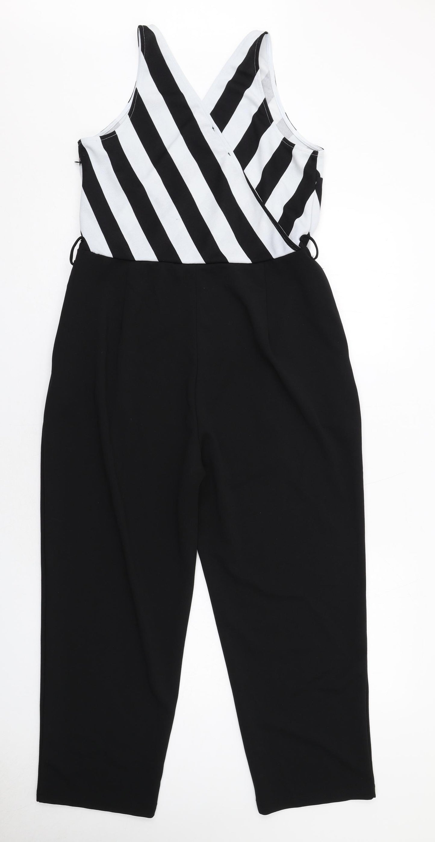Girl in Mind Womens Black Polyester Jumpsuit One-Piece Size 16 Zip