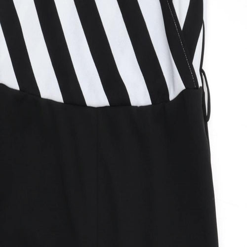 Girl in Mind Womens Black Polyester Jumpsuit One-Piece Size 16 Zip