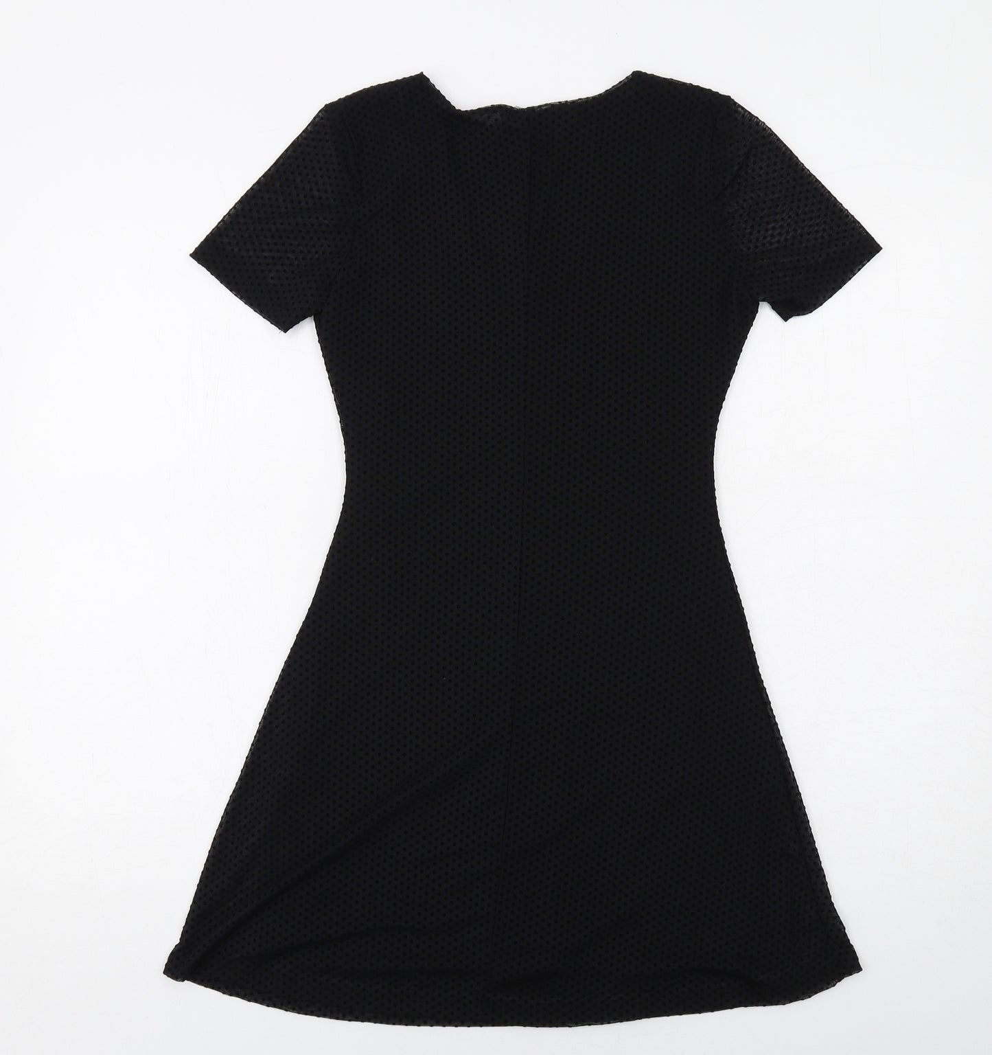 Pull&Bear Womens Black Polyester Fit & Flare Size S V-Neck Pullover
