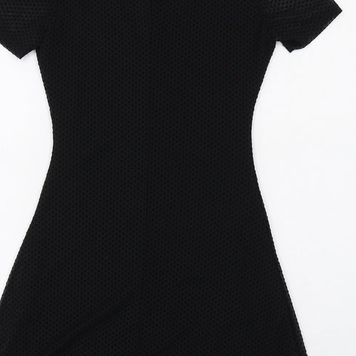 Pull&Bear Womens Black Polyester Fit & Flare Size S V-Neck Pullover
