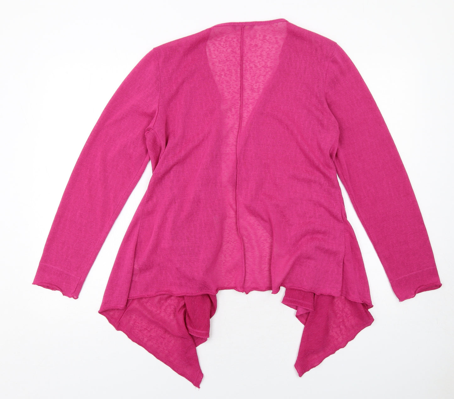 Marks and Spencer Womens Pink V-Neck Polyester Cardigan Jumper Size 12 - Waterfall design