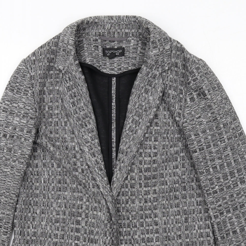 Topshop Womens Grey Overcoat Coat Size 8