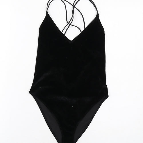 H&M Womens Black Polyester Bodysuit One-Piece Size XS Snap