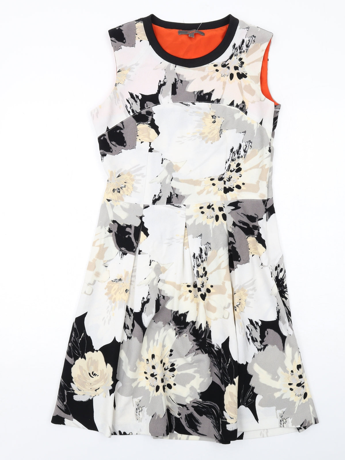 NEXT Womens Multicoloured Floral Polyester A-Line Size 10 Round Neck Zip