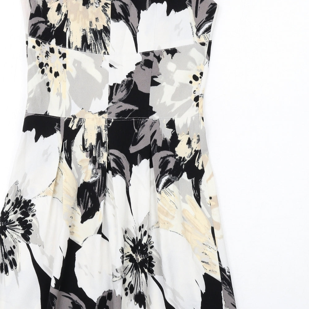NEXT Womens Multicoloured Floral Polyester A-Line Size 10 Round Neck Zip