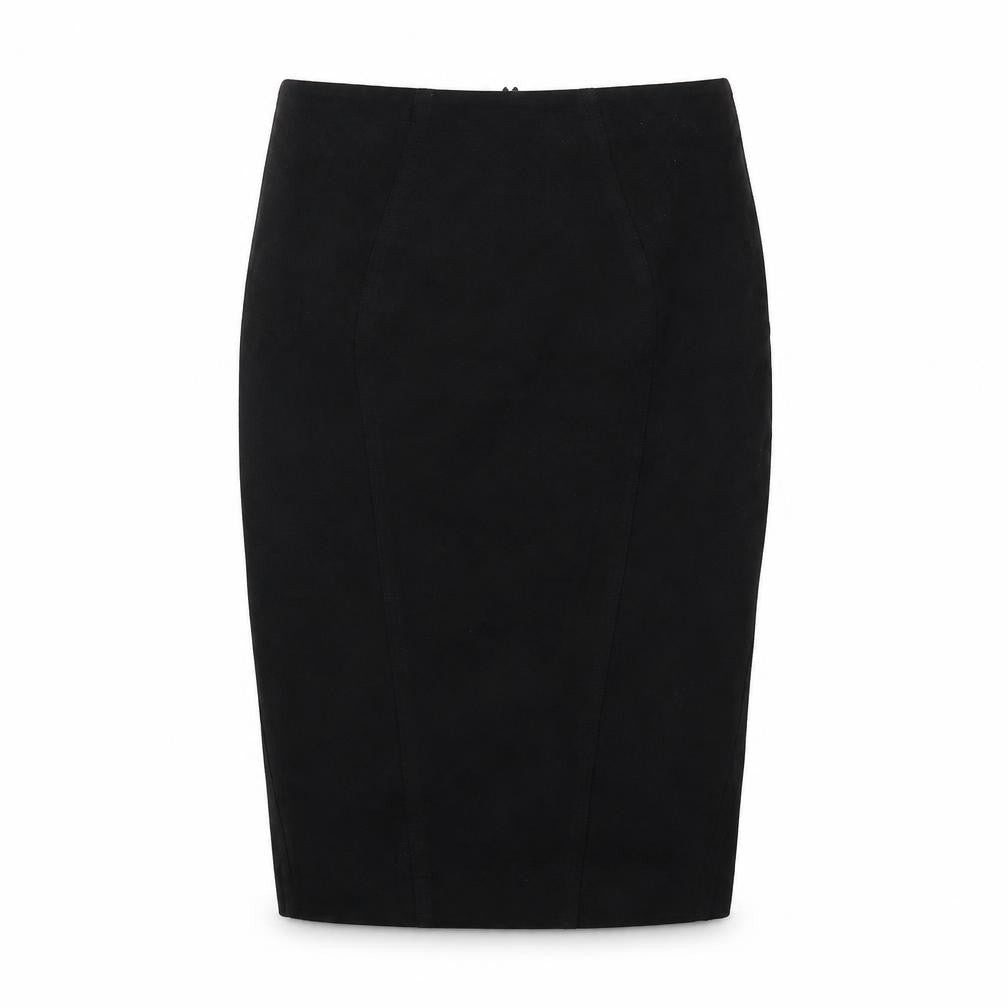 Monsoon Womens Black Viscose Straight & Pencil Skirt Size 8 Zip