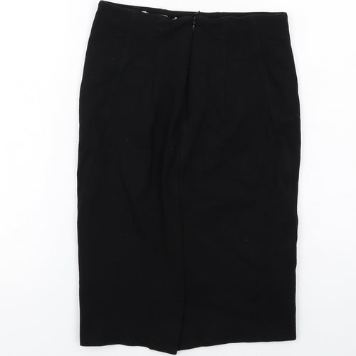Monsoon Womens Black Viscose Straight & Pencil Skirt Size 8 Zip