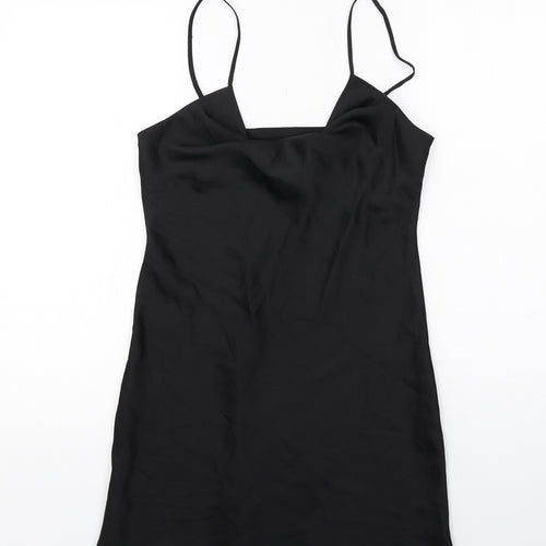 Miss Selfridge Womens Black Polyester Mini Size 8 Cowl Neck Pullover