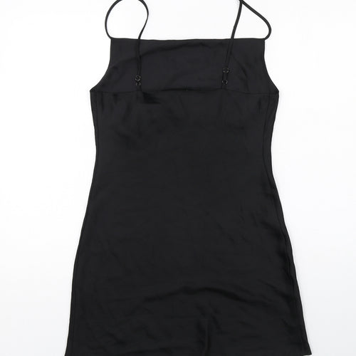 Miss Selfridge Womens Black Polyester Mini Size 8 Cowl Neck Pullover