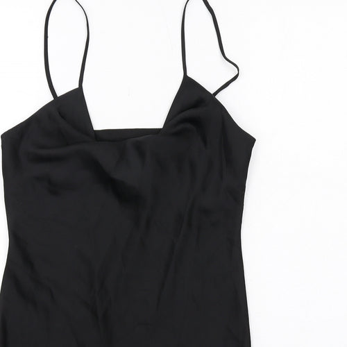 Miss Selfridge Womens Black Polyester Mini Size 8 Cowl Neck Pullover