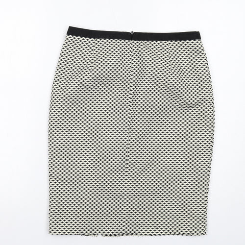 Fenn Wright Manson Womens Ivory Geometric Polyester Straight & Pencil Skirt Size S Zip