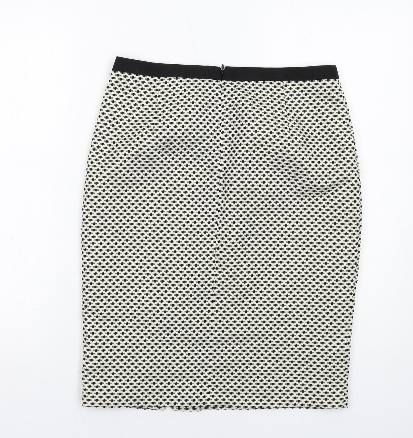 Fenn Wright Manson Womens Ivory Geometric Polyester Straight & Pencil Skirt Size S Zip