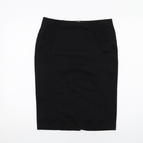 M&Co Womens Black Polyester Straight & Pencil Skirt Size 12