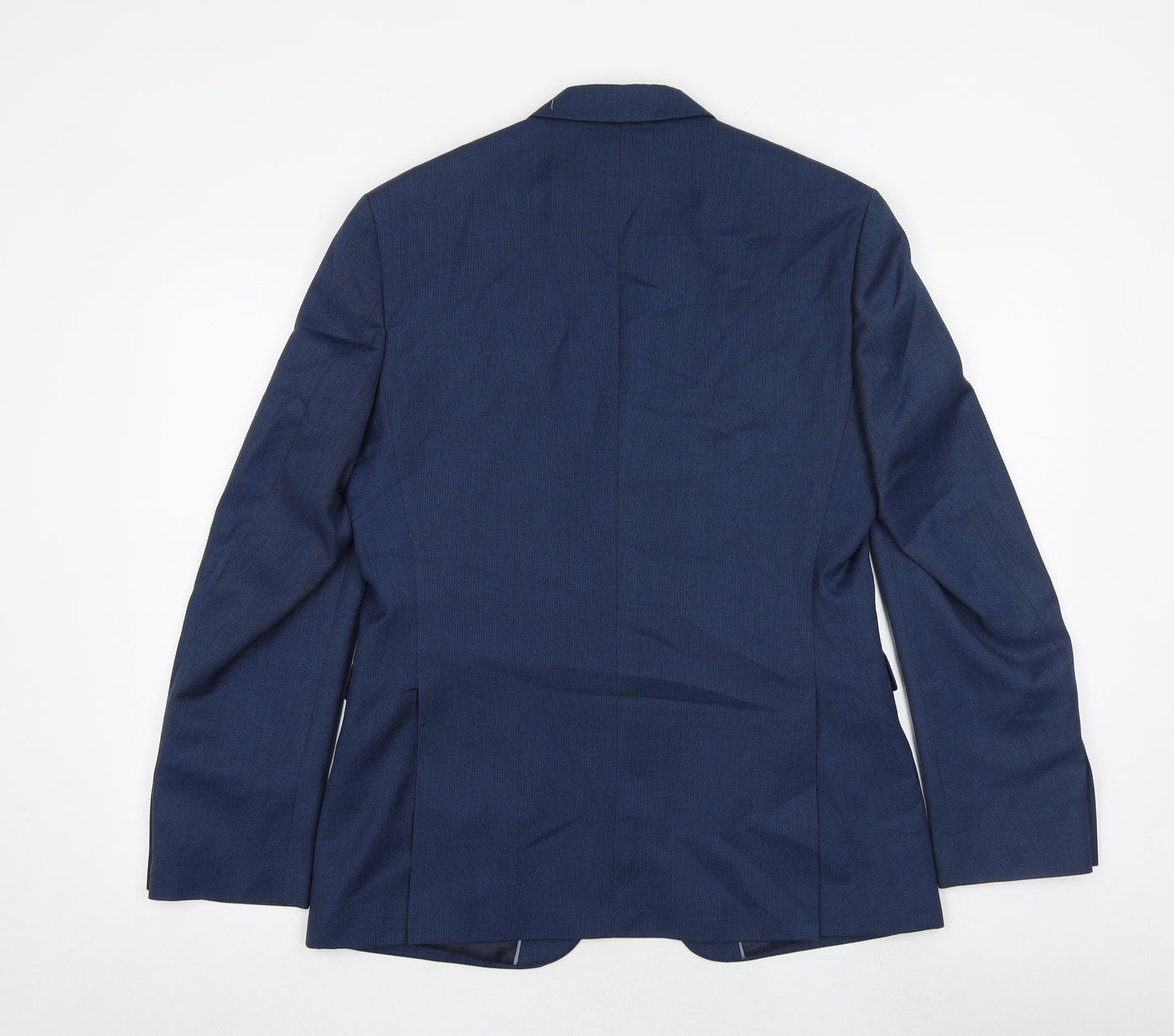 Burton Mens Blue Polyester Jacket Suit Jacket Size 38 Regular