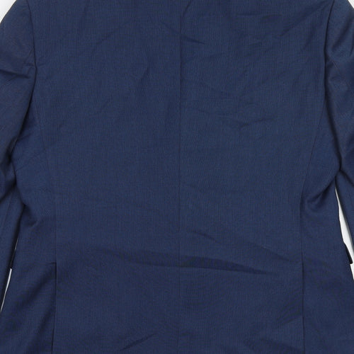 Burton Mens Blue Polyester Jacket Suit Jacket Size 38 Regular