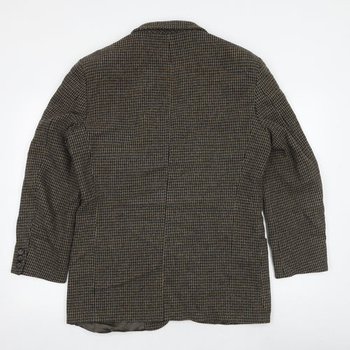 Marks and Spencer Mens Brown Geometric Wool Jacket Blazer Size 40 Regular