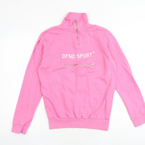 DFND Womens Pink 100% Cotton Pullover Sweatshirt Size 12 Zip