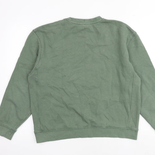 Topshop Womens Green Cotton Pullover Sweatshirt Size S Pullover