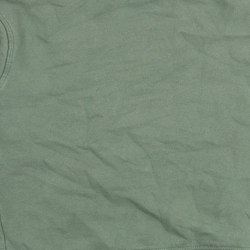Topshop Womens Green Cotton Pullover Sweatshirt Size S Pullover