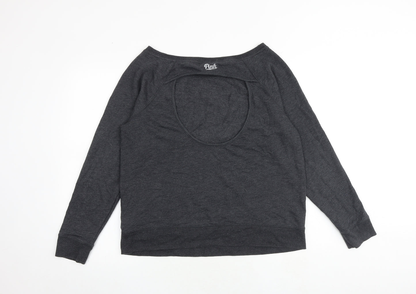 PINK Womens Grey Cotton Pullover Sweatshirt Size S Pullover - Seas the day