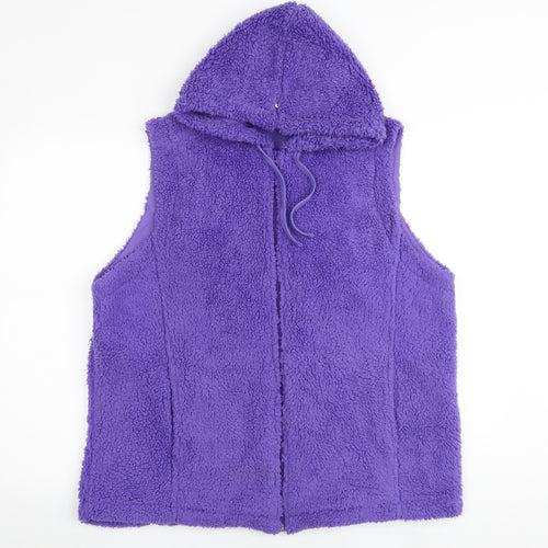 Cotton Traders Womens Purple Polyester Full Zip Hoodie Size 20 Zip