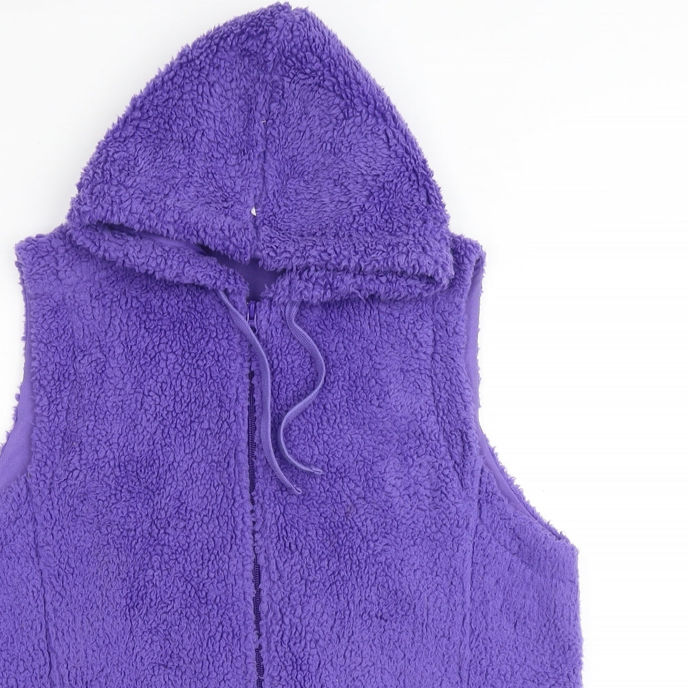 Cotton Traders Womens Purple Polyester Full Zip Hoodie Size 20 Zip