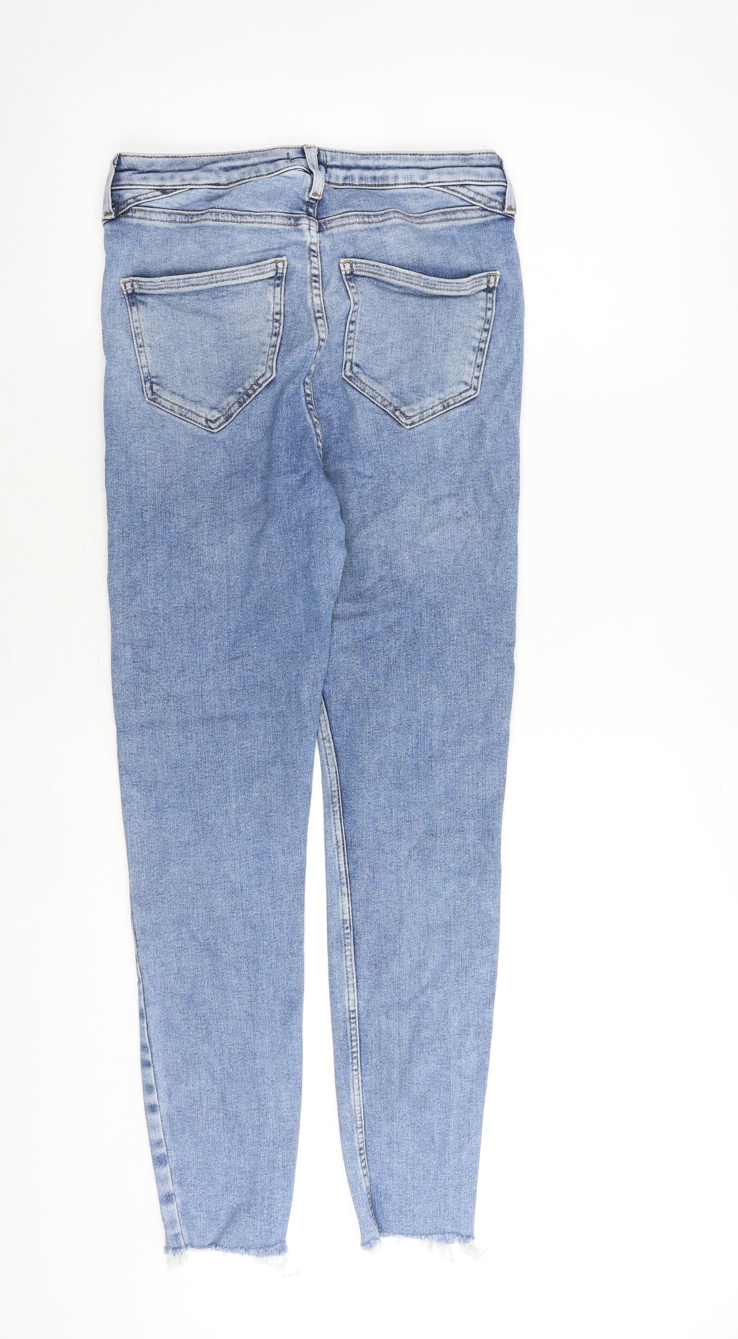 River Island Womens Blue Cotton Skinny Jeans Size 12 Regular Zip