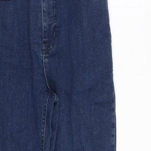 Phase Eight Womens Blue Cotton Straight Jeans Size 26 in Extra-Slim Zip