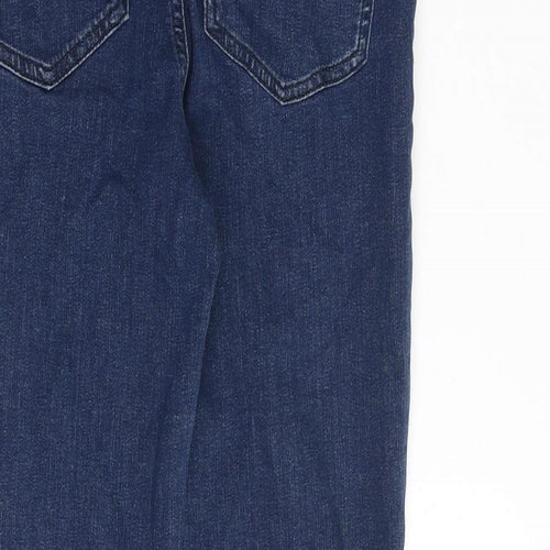 Phase Eight Womens Blue Cotton Straight Jeans Size 26 in Extra-Slim Zip
