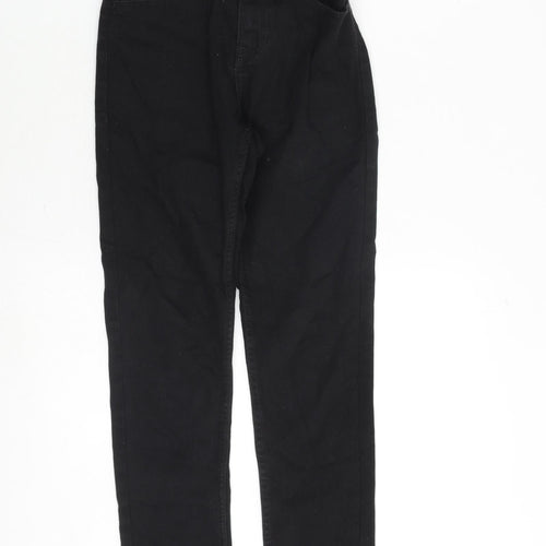 NEXT Boys Black Cotton Straight Jeans Size 12 Years Regular Zip