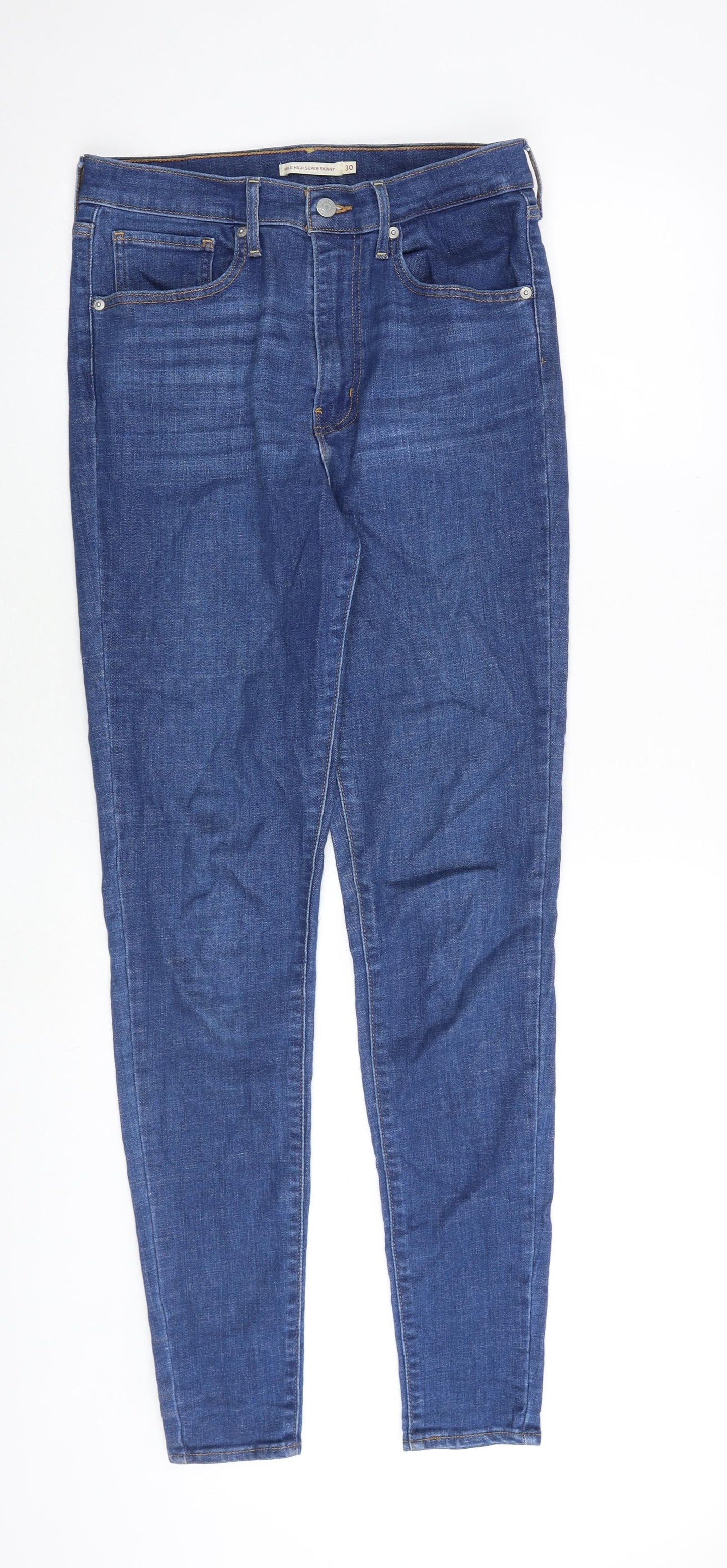 Levi's Womens Blue Cotton Skinny Jeans Size 30 in Slim Zip