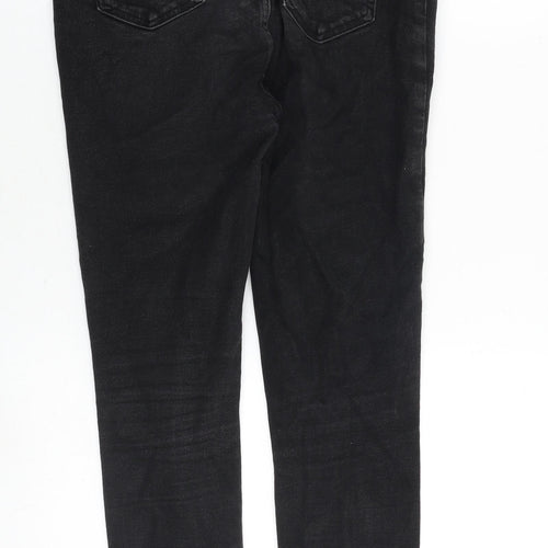 New Look Womens Black Cotton Skinny Jeans Size 14 Regular Zip