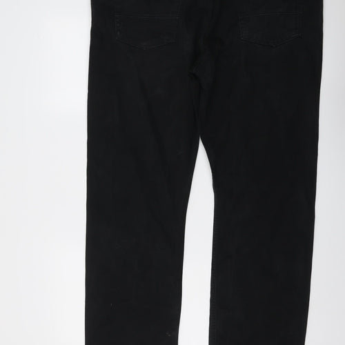 Blue Harbour Mens Black Cotton Tapered Jeans Size 42 in L33 in Regular Button