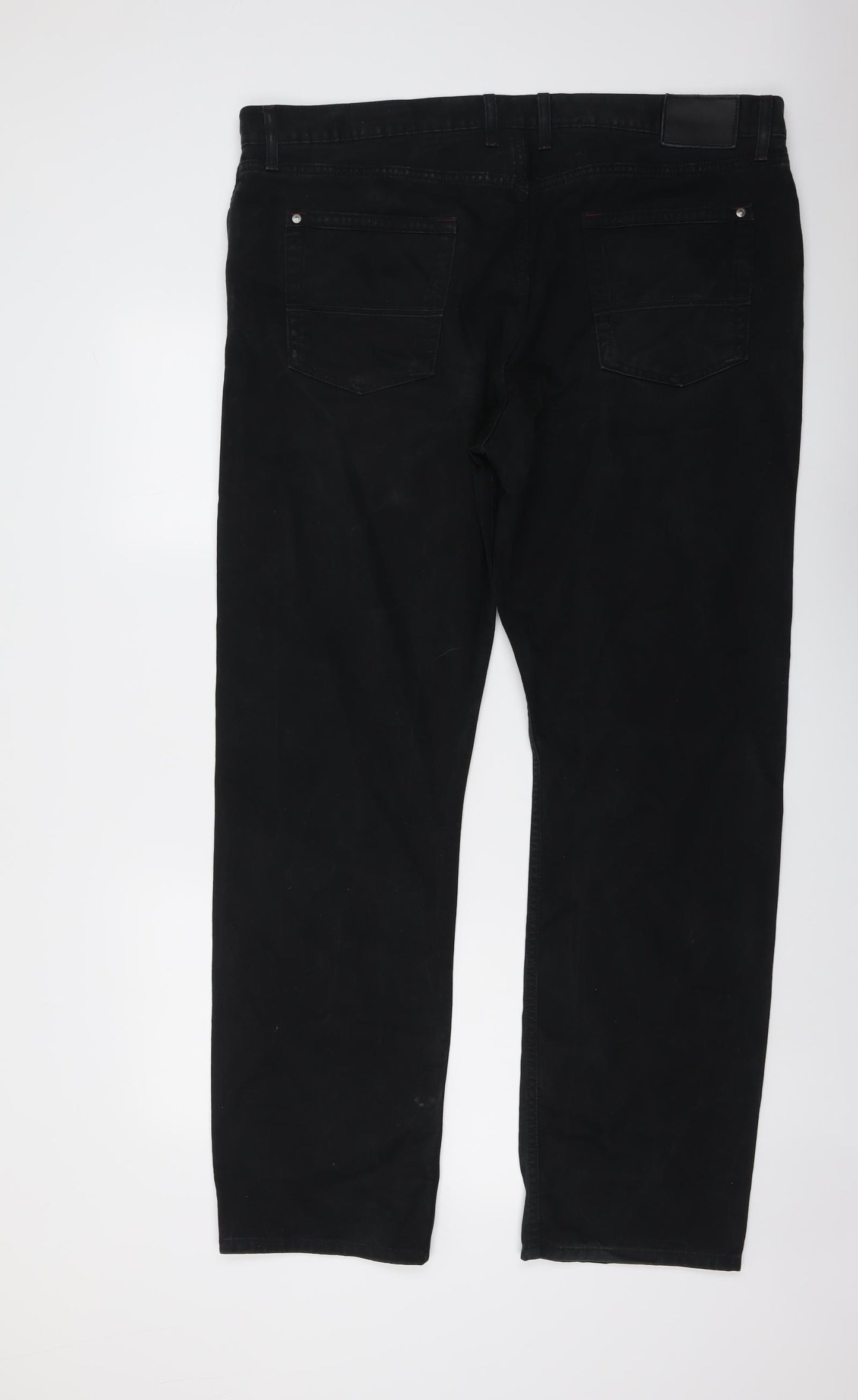 Blue Harbour Mens Black Cotton Tapered Jeans Size 42 in L33 in Regular Button