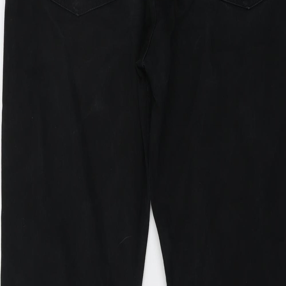 Blue Harbour Mens Black Cotton Tapered Jeans Size 42 in L33 in Regular Button