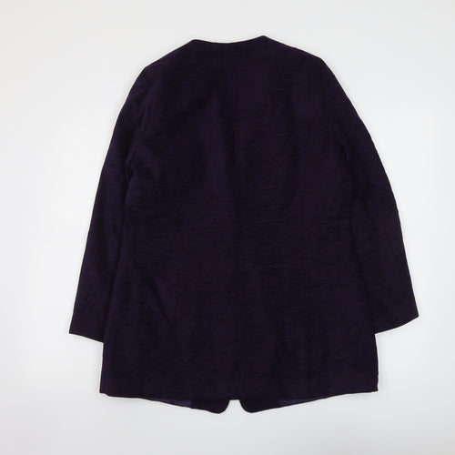Jacques Vert Womens Purple Overcoat Coat Size 14 Button