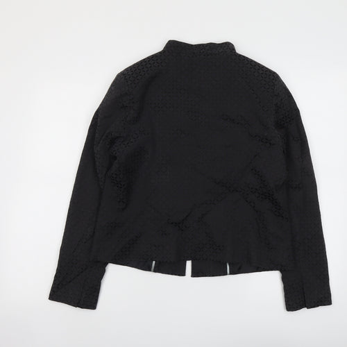 Debenhams Womens Black Jacket Blazer Size 16 Hook & Eye