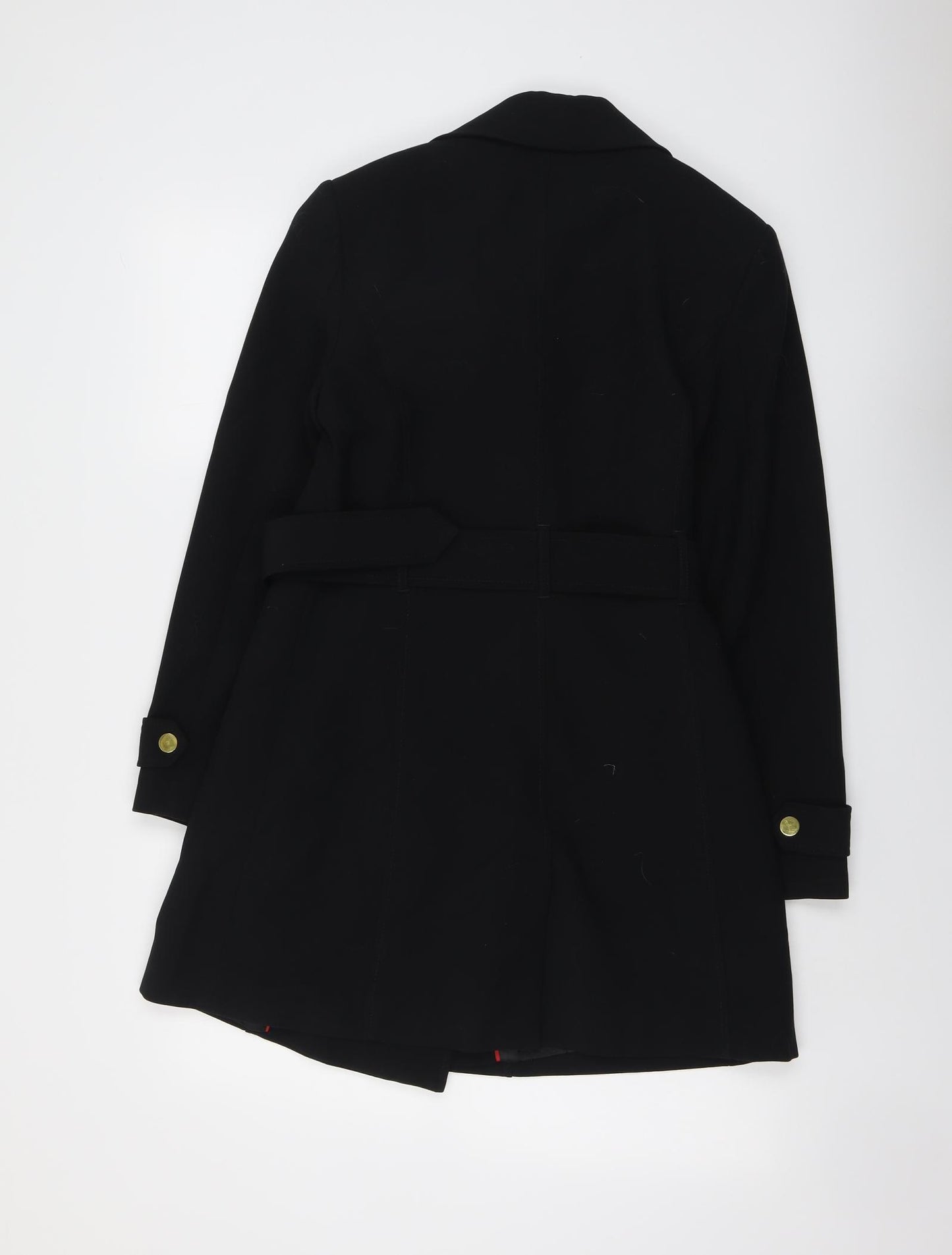 Marks and Spencer Womens Black Trench Coat Coat Size 10 Button